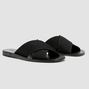 Everlane Day Crossover Sandal Black Knit Slide Size 9.5 Sustainable Flat